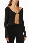 La Maille Pralù Longue Cardigan in Rib-knit