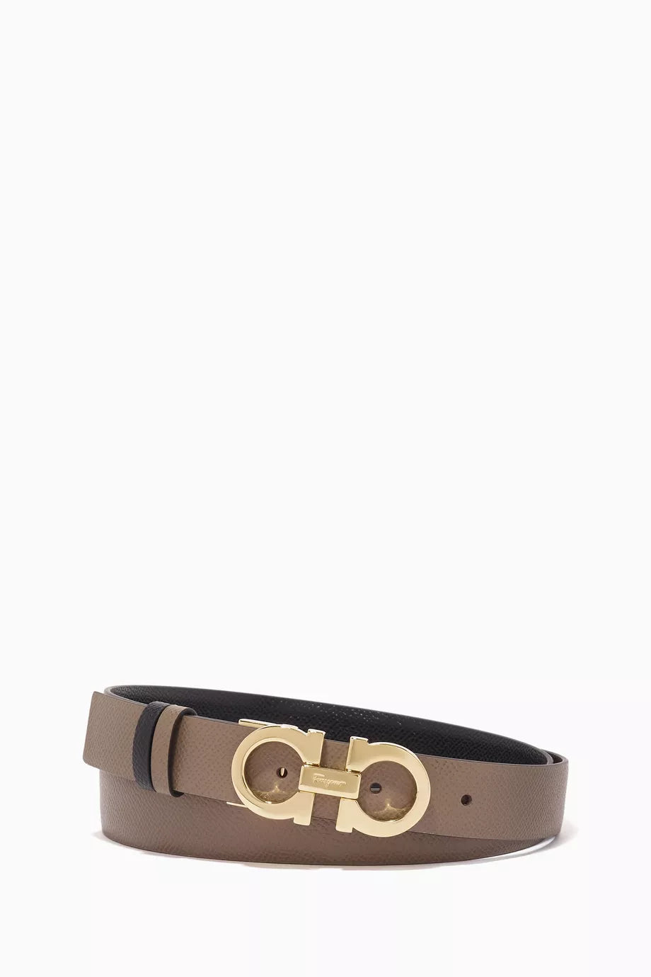 Gancini Reversible Belt in Hammered Calf Leather