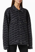 BB Monogram Large Fit Jacket in Denim
