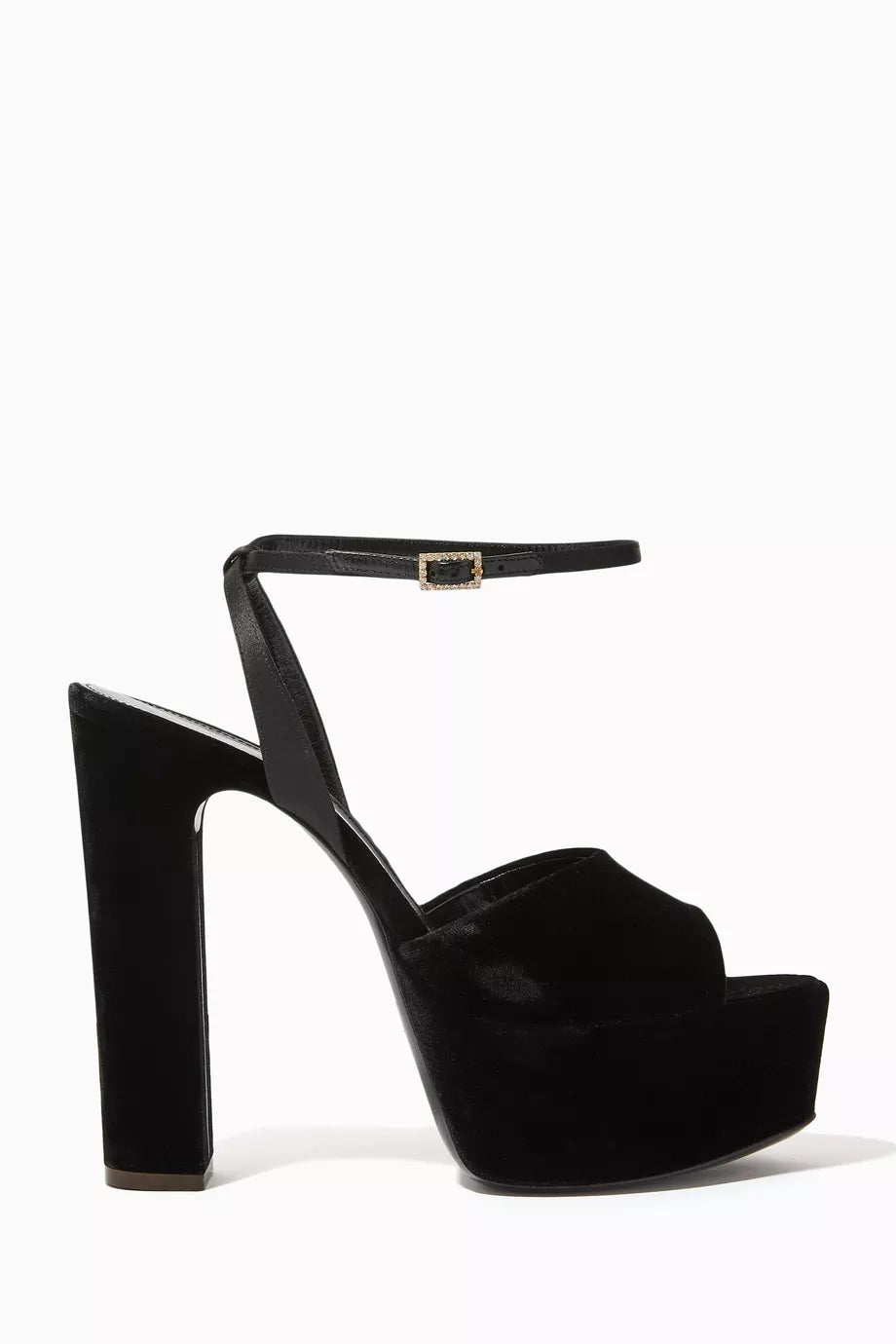 Jodie 95 Platform Sandals in Velvet & Leather