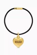 BB Icon Heart Bracelet in Brass & Rubber