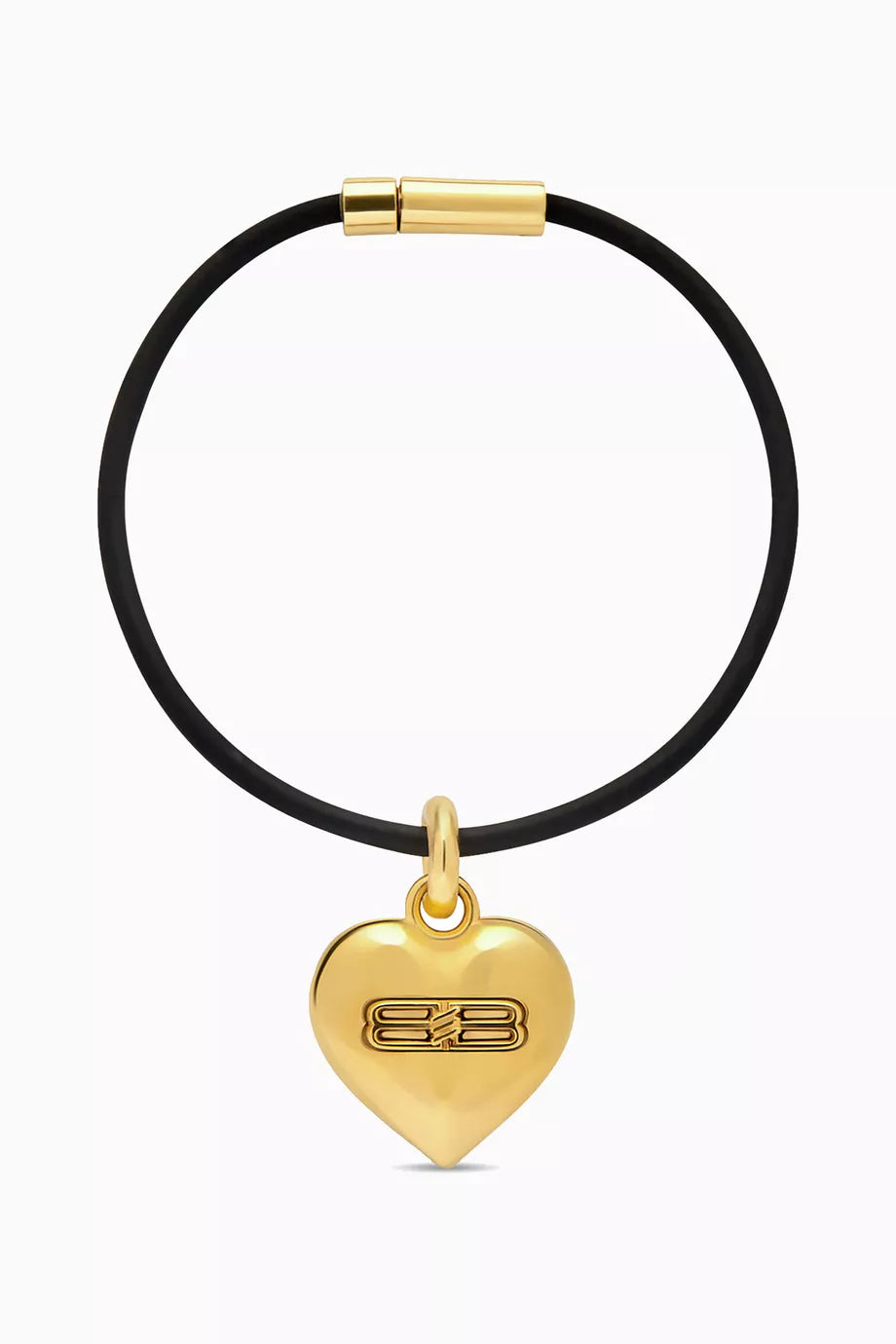BB Icon Heart Bracelet in Brass & Rubber