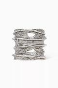 Long Tornado Crater Cuff Bracelet in Metal