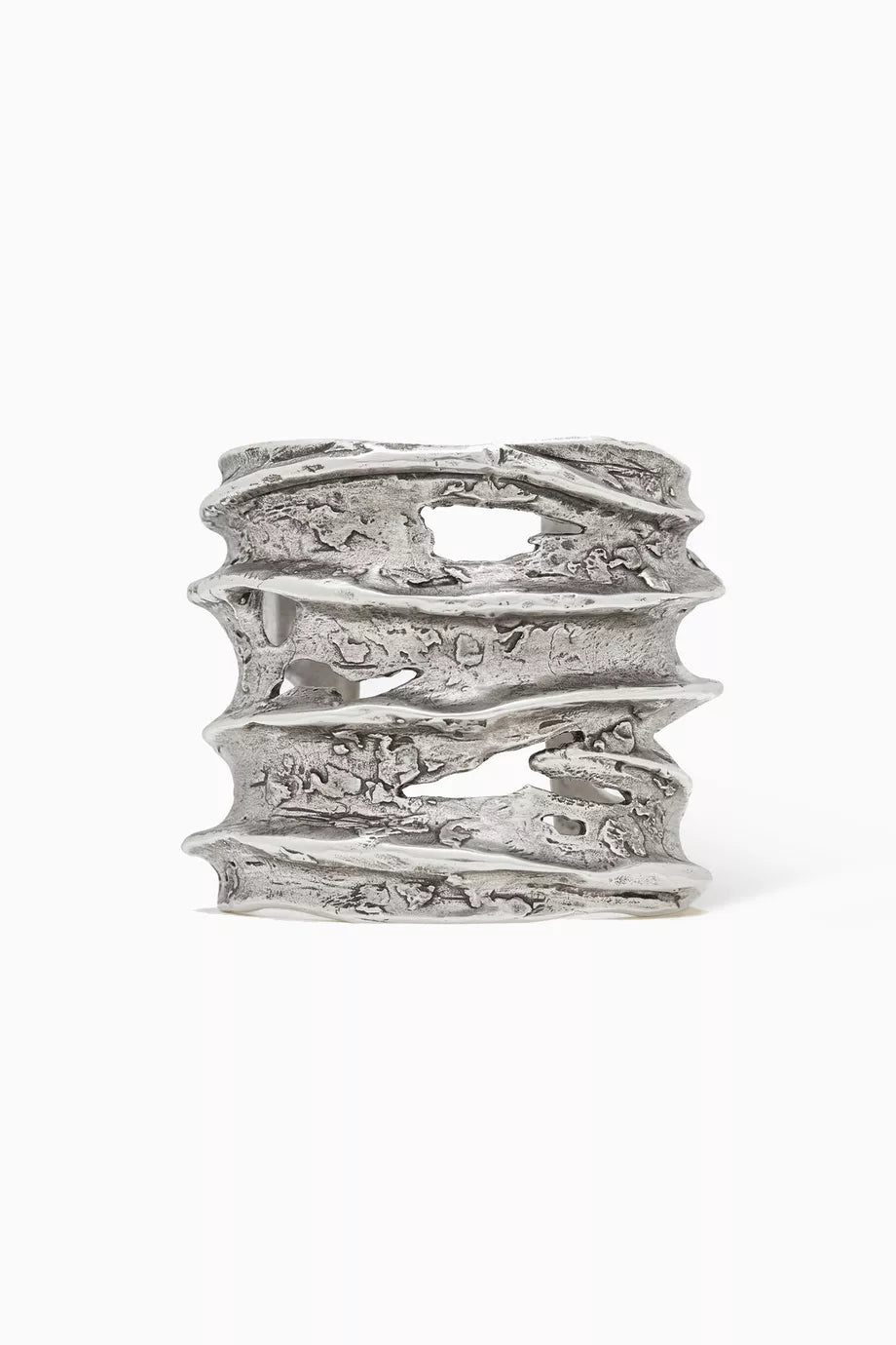 Long Tornado Crater Cuff Bracelet in Metal