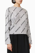 Allover Logo Sweater in Strass Wool Knit