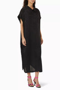 BB Monogram Raw-cut Midi Dress in Viscose-jacquard