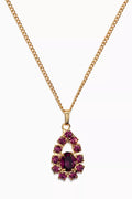 Rediscovered 1980s Edwardian Revival Faux Amethyst Pendant Necklace