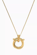 Gancini Pendant Necklace in Brass