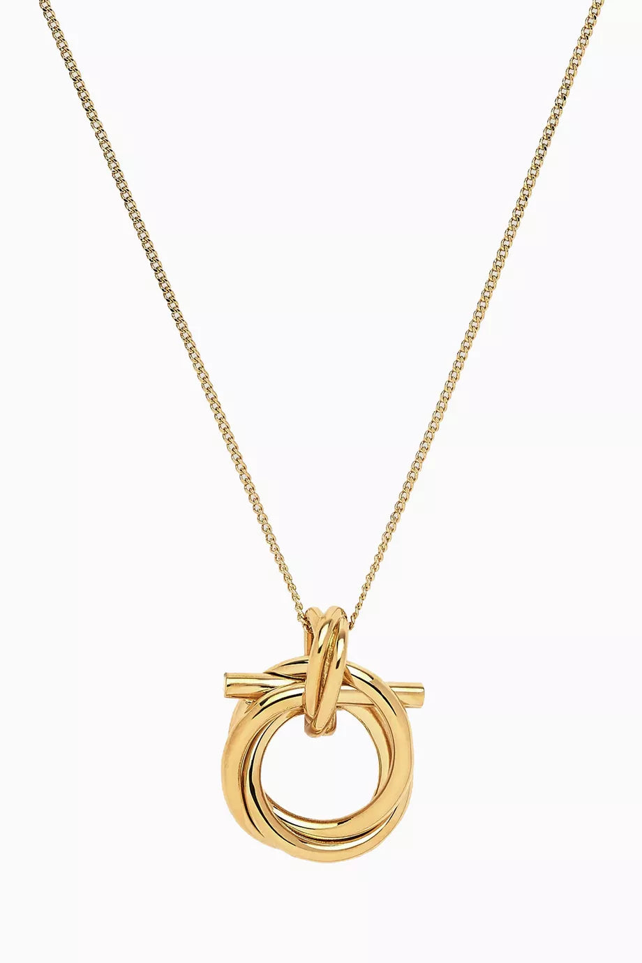 Gancini Pendant Necklace in Brass