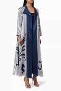 Colour-block Embroidered Abaya in Organza