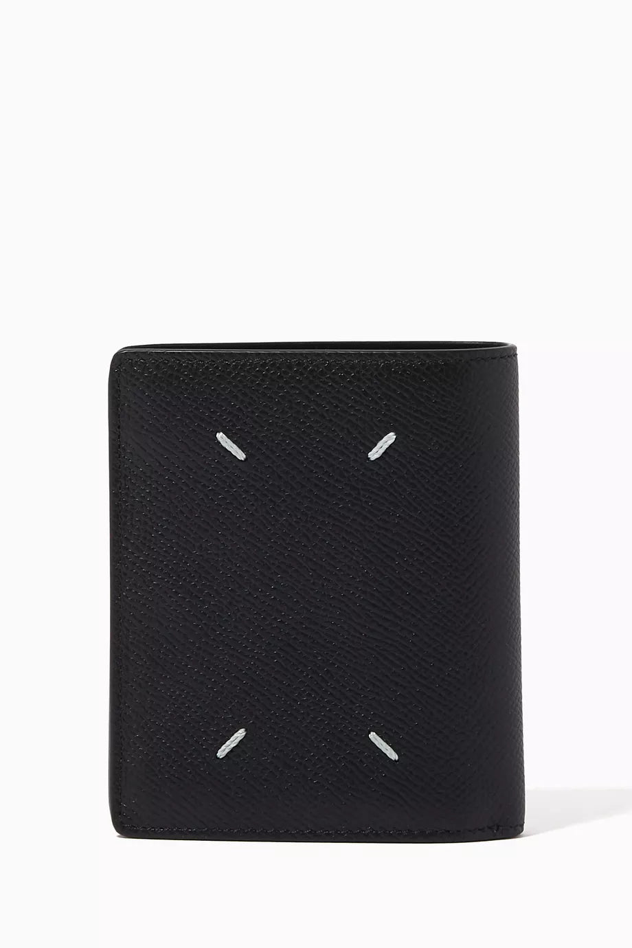 Four-stitch Compact Flap Wallet in Leather