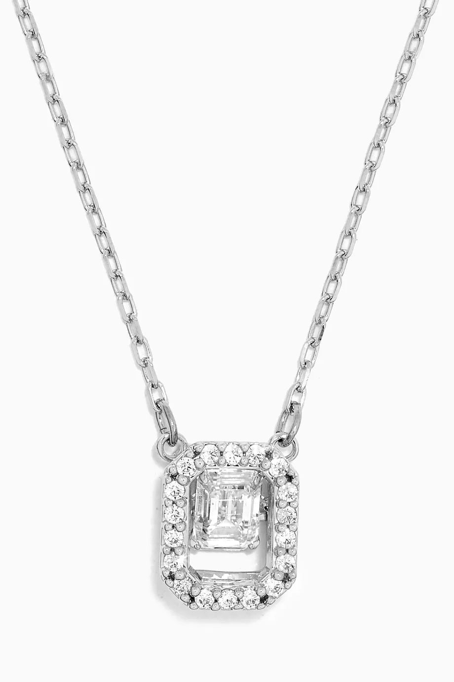 Millenia Crystal Necklace in Rhodium-plated Metal