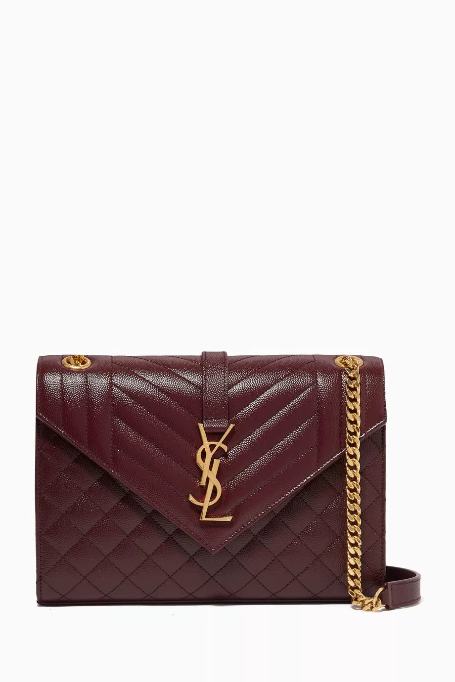 Medium Envelope Chain Shoulder Bag in Matelassé Leather
