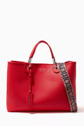 Medium Logo-embossed Tote Bag in Faux Leather