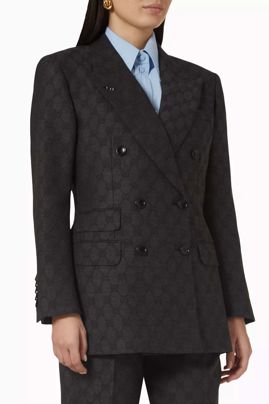 GG-motif Jacket in Wool-jacquard