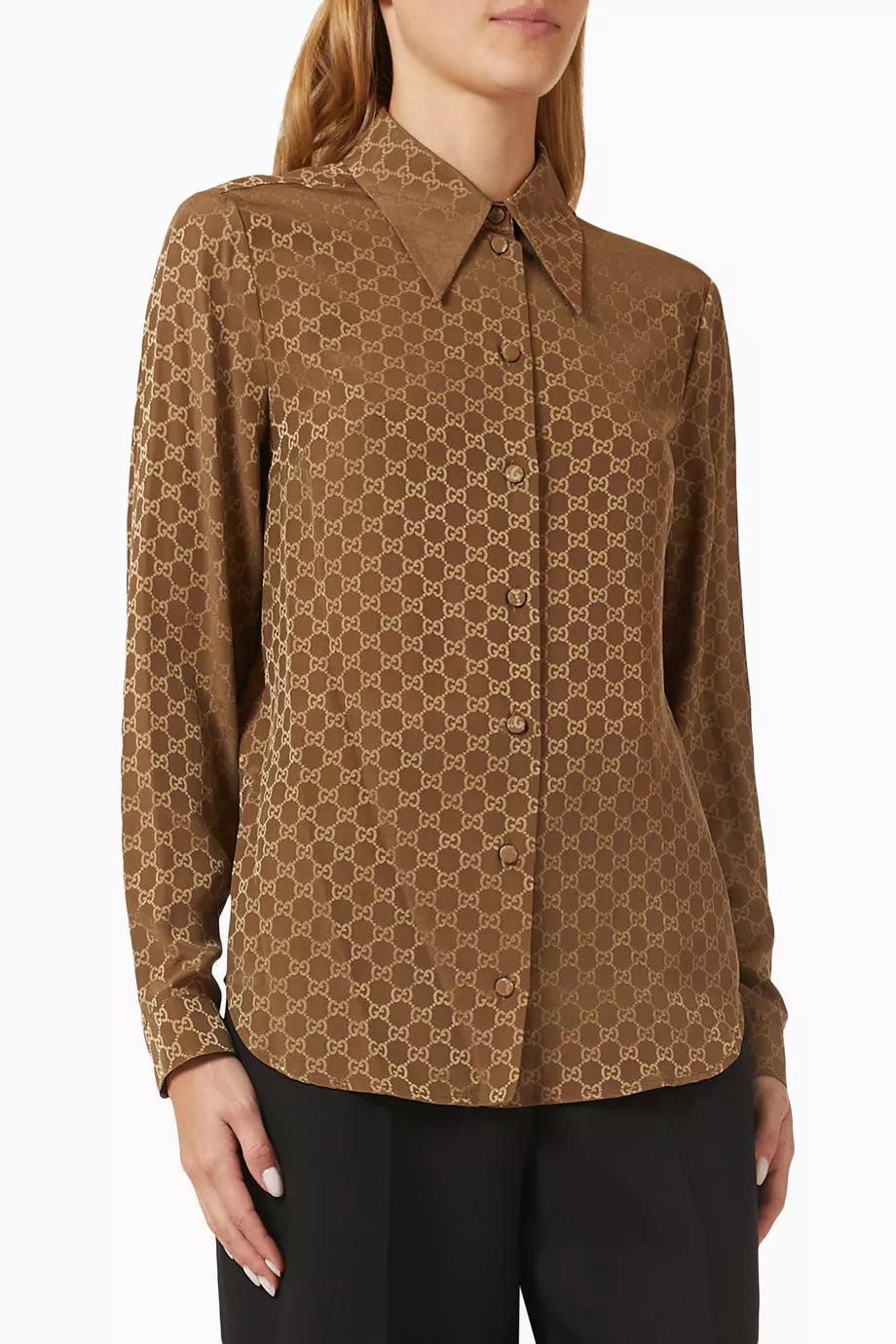 GG Shirt in Silk-crêpe