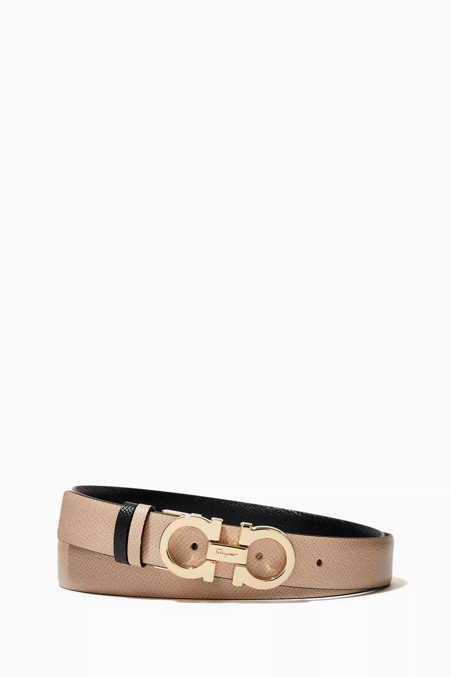 Gancini Reversible Belt in Hammered Calf Leather