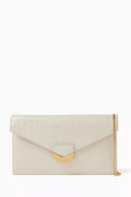 London Clutch in Croc-embossed Leather