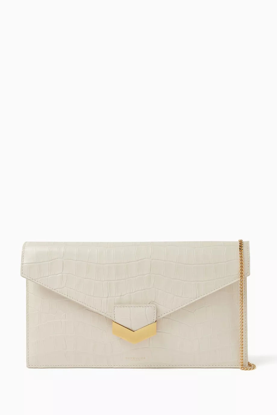 London Clutch in Croc-embossed Leather