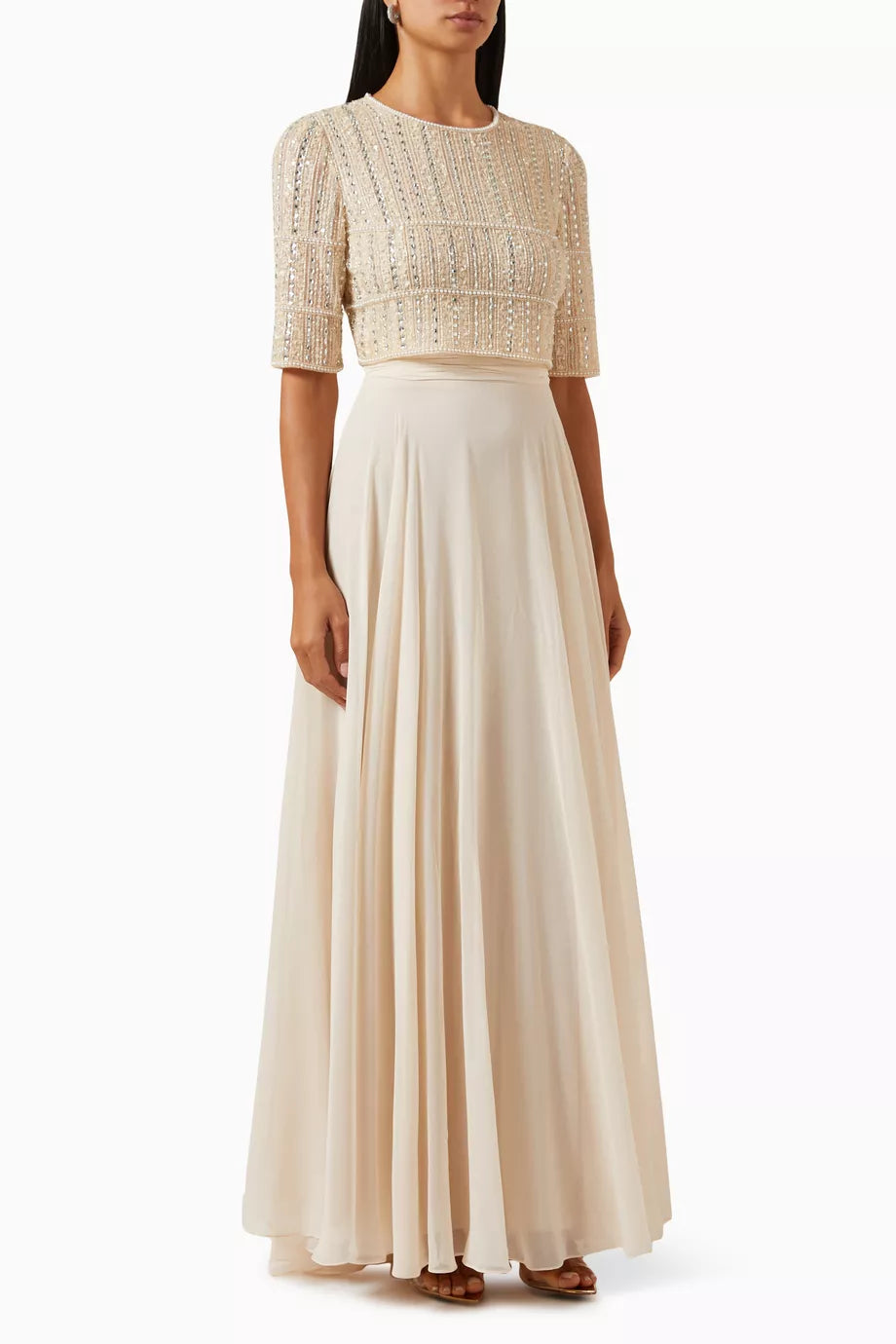 Beaded Gown in Chiffon