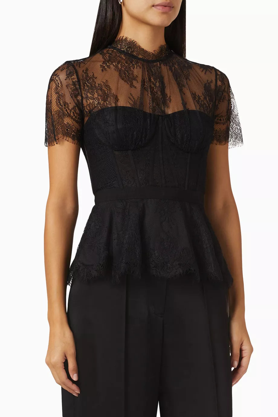 Kehlani Peplum Top in Lace