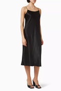 Midi Slip Dress in Satin