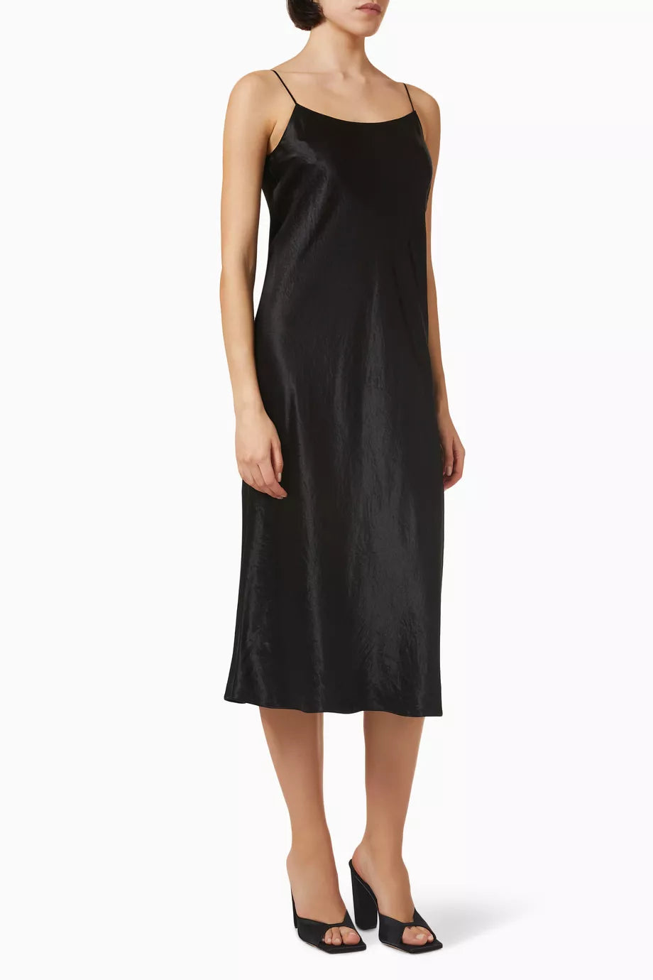 Midi Slip Dress in Satin
