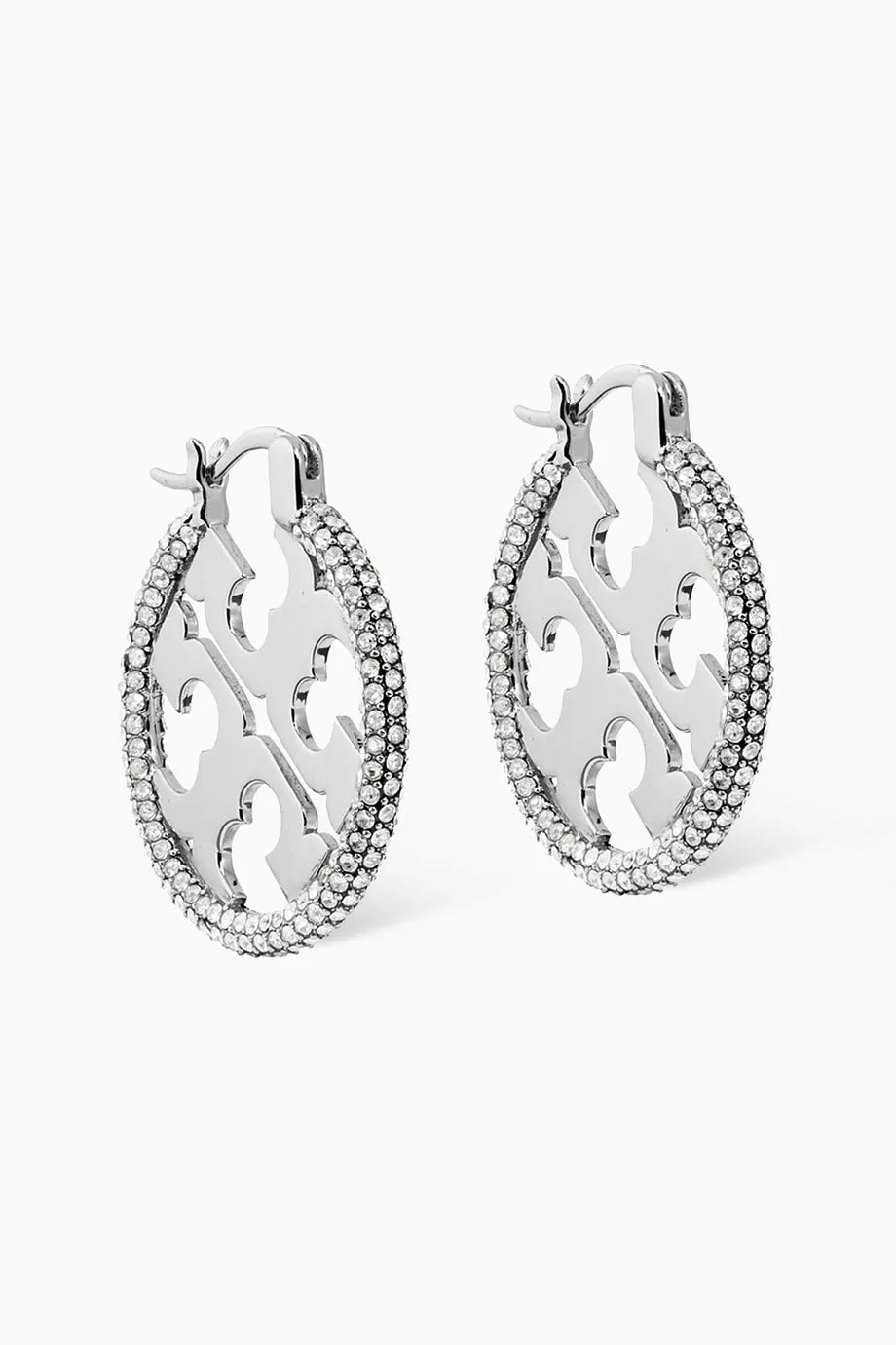 Miller Pavé Crystal Hoop Earrings in Gold-plated Brass