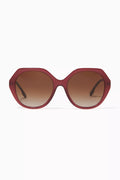Check Detail Round Frame Sunglasses in Bio-acetate
