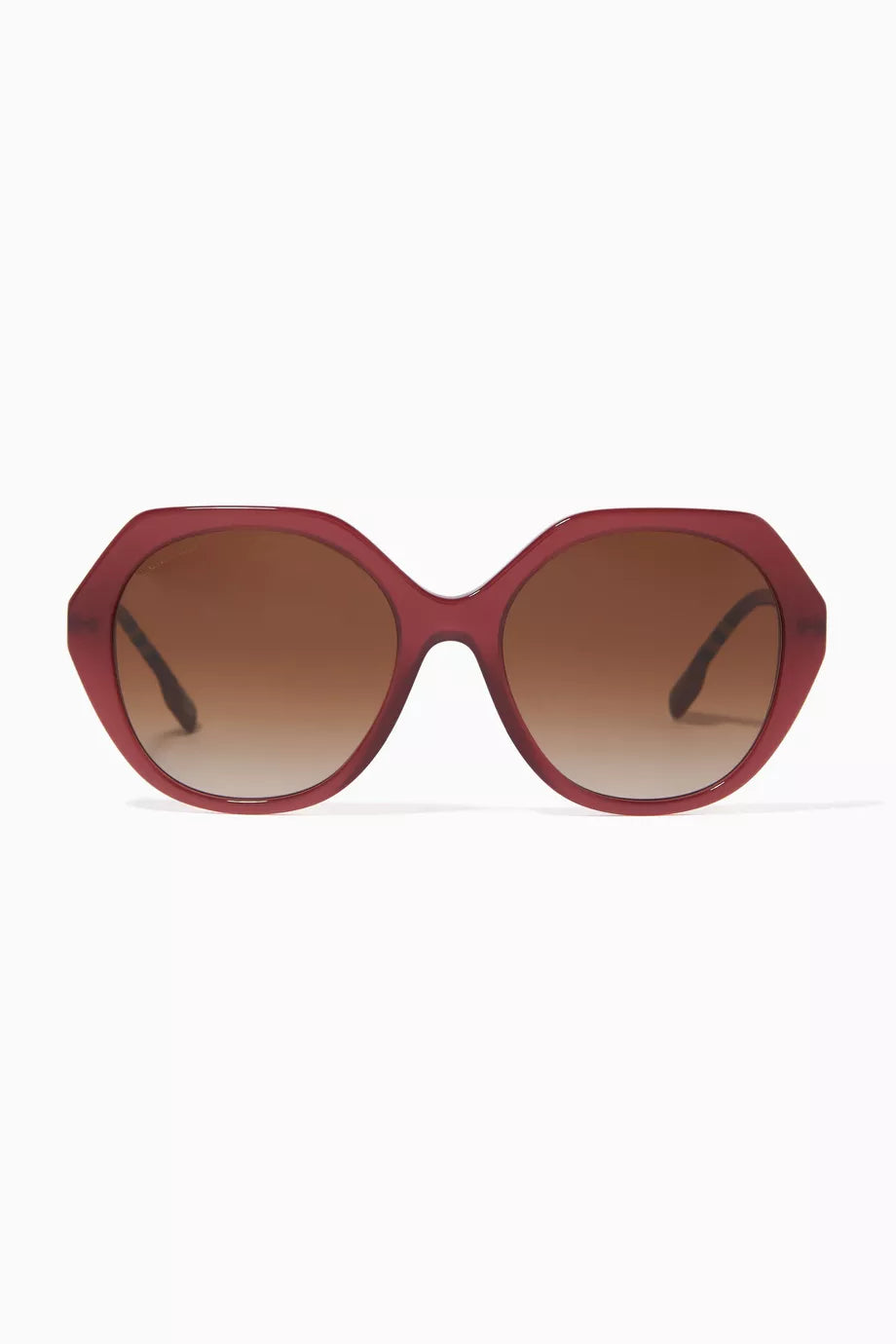 Check Detail Round Frame Sunglasses in Bio-acetate