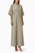 Band-collar Maxi Dress