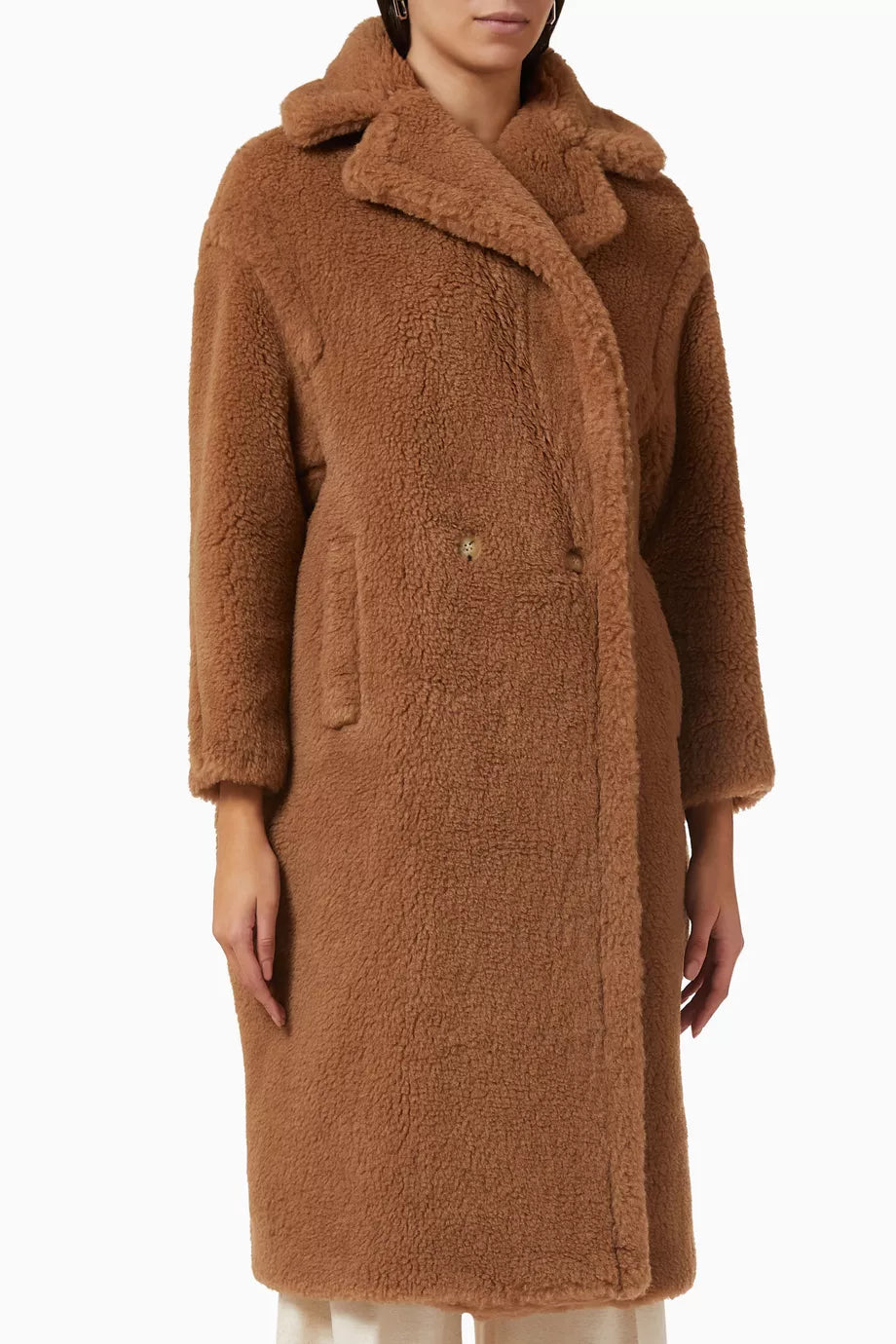 Teddy Coat in Camel-wool
