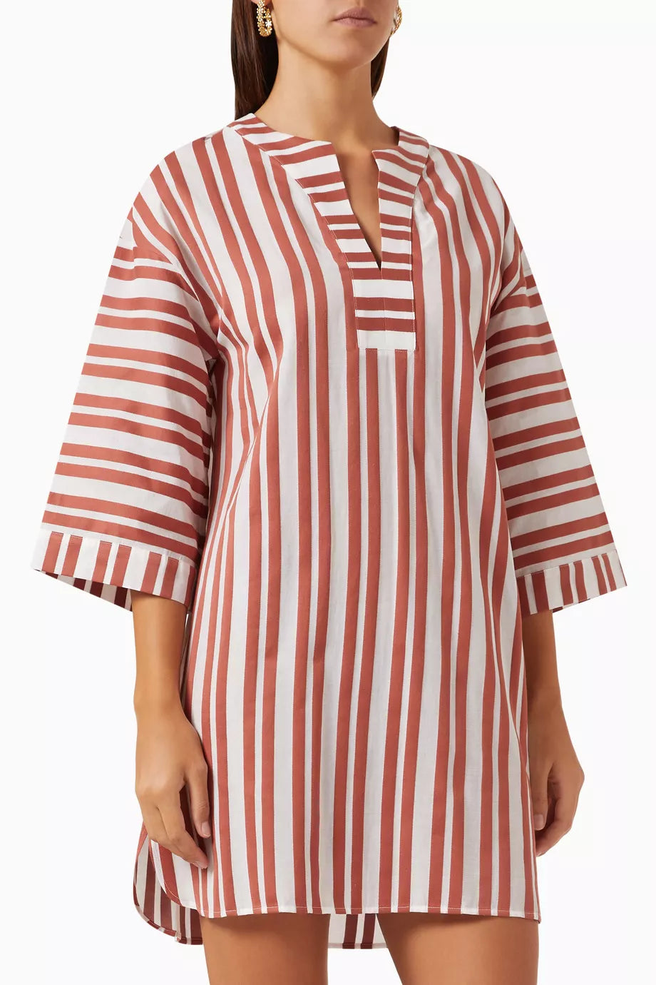 Amor Tunic Mini Dress in Cotton-jacquard