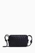 Mini Loop Camera Crossbody Bag in Intrecciato Leather