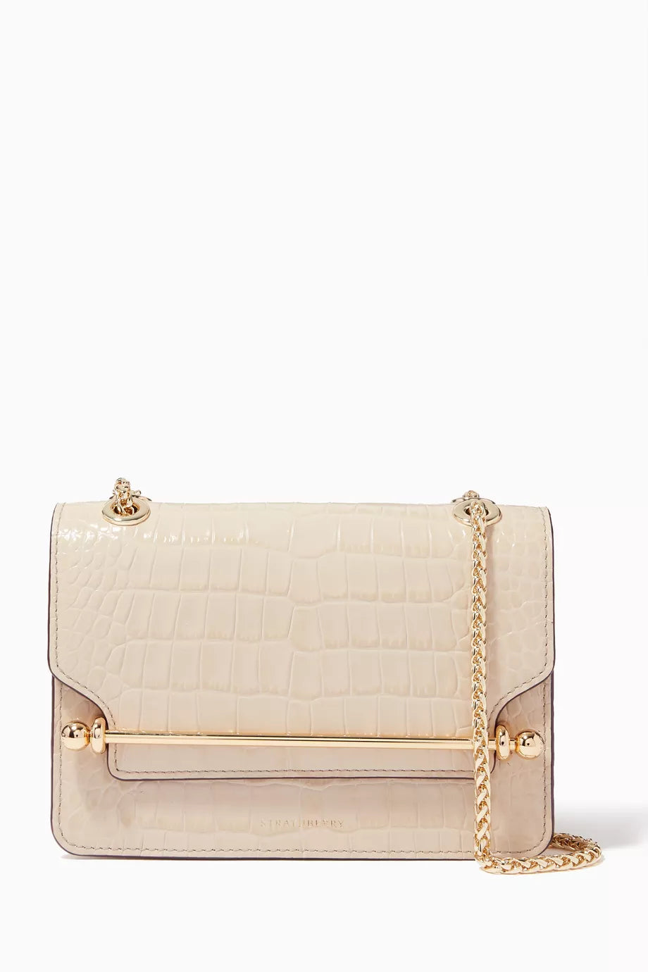 East West Mini Shoulder Bag in Croc Embossed Leather