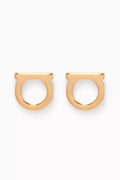 Gancini Stud Earrings in Brass