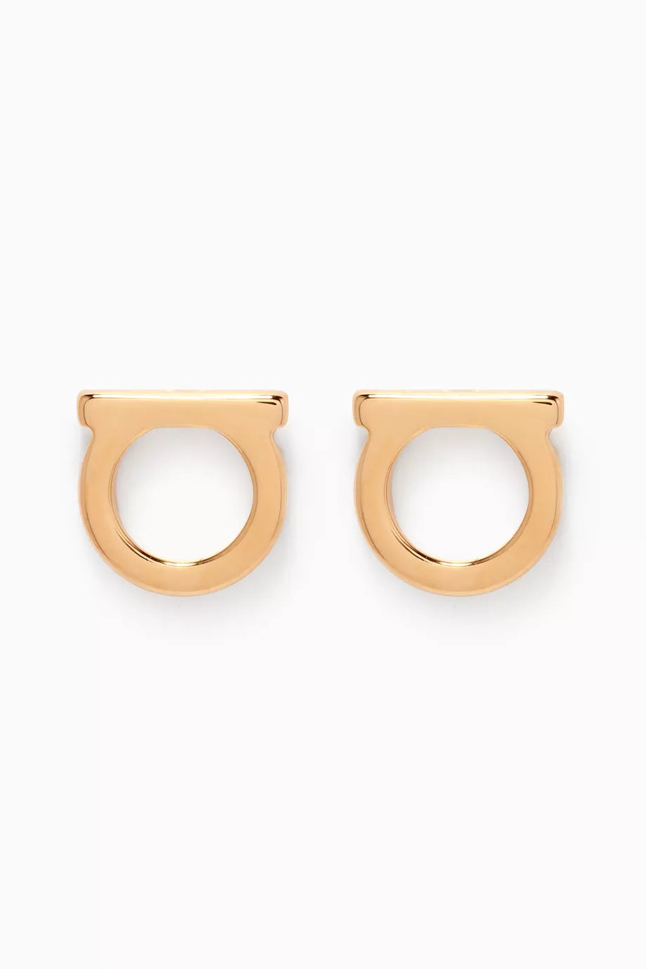 Gancini Stud Earrings in Brass