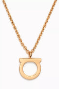 Gancini Pendant Necklace in Brass
