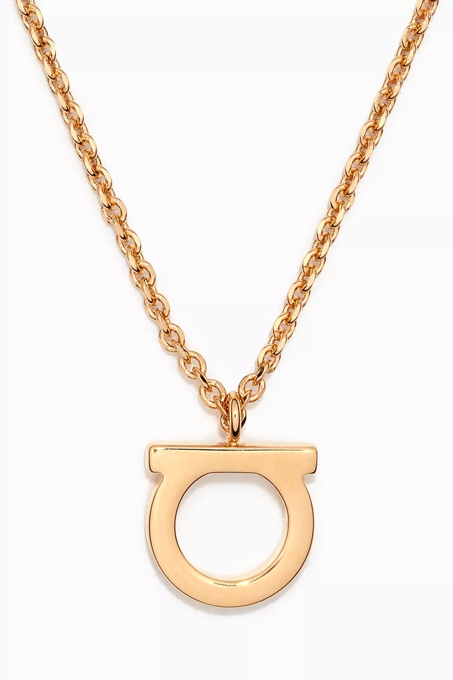 Gancini Pendant Necklace in Brass