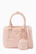 Micro Galleria Tote Bag in Faux Fur & Leather