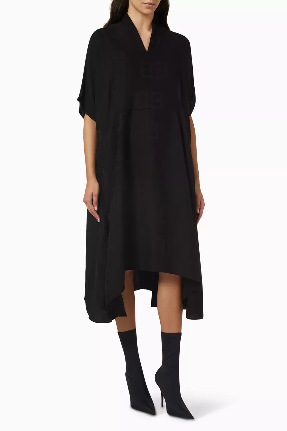 BB Monogram Oversized Dress in Crepe