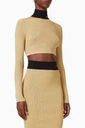 Logo Sweater in Lamé Knit