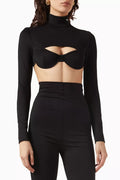 Bustier Cut-out Top in Stretch-jersey