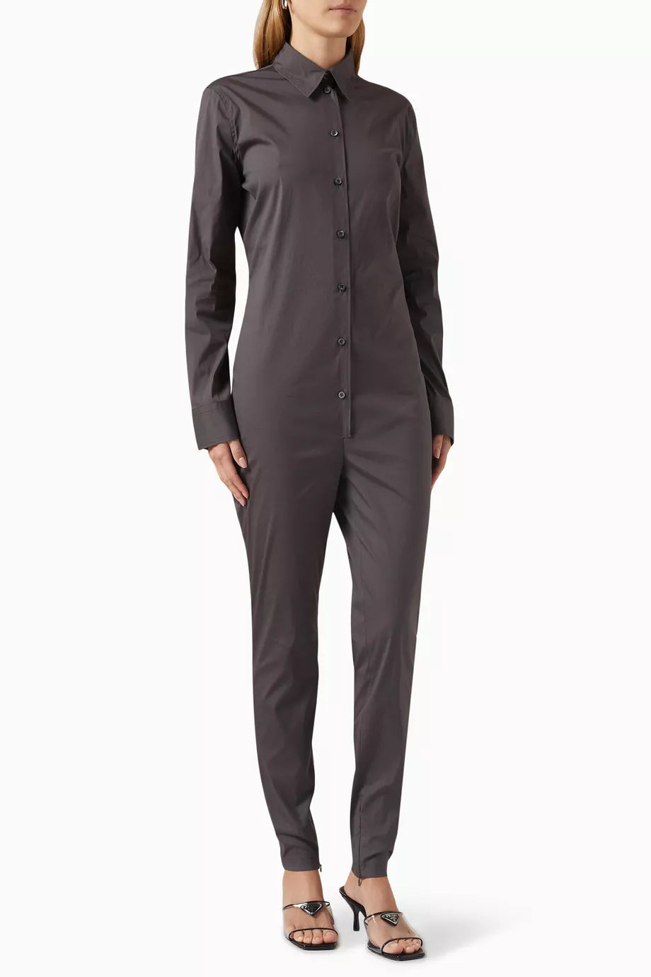 Classic Collar Jumpsuit in Cotton