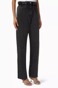 High-waist Paperbag Jeans in Denim