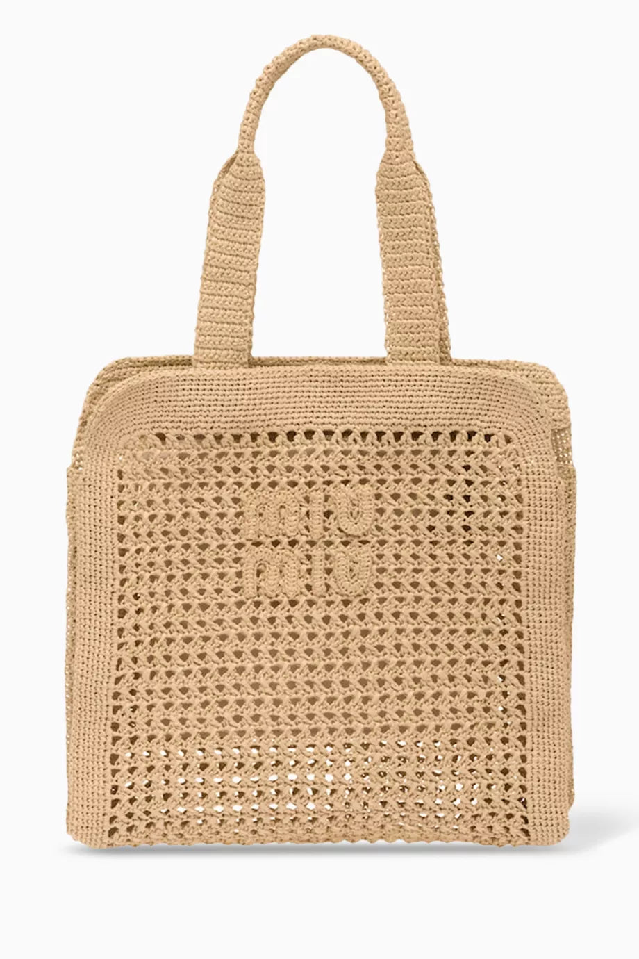 Medium Logo Tote Bag in Raffia