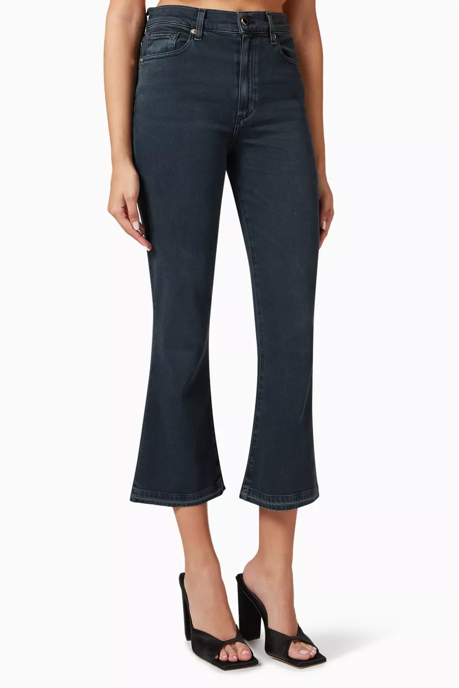 Bella Cropped Flare-leg Jeans in Denim