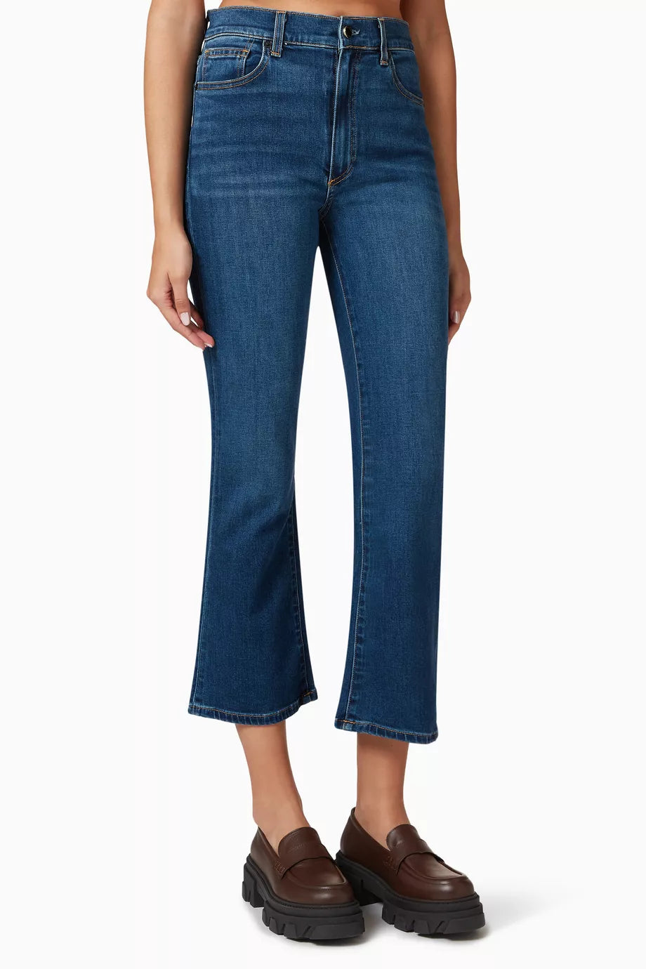 Bella Cropped Flare-leg Jeans in Denim