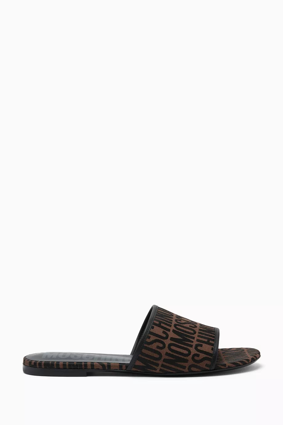 Logo Flat Slides in Leather