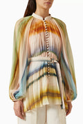 Astone Watercolor Stripe Blouse in Polyester